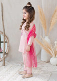 Modest Cotton Lawn Embroidered Gharara Pink 3 Piece