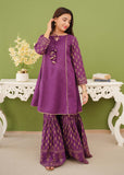 Modest - Purple Printed Cotton Gharara - Girls 3 Piece Suit