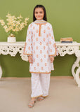 Modest - Printed White Cotton - Girls 3 Piece Suit