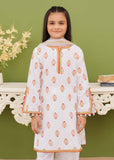 Modest - Printed White Cotton - Girls 3 Piece Suit