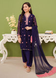Modest - Embroidered Blue Chiffon - Girls 3 Piece Suit