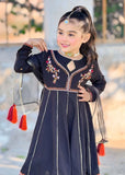 Modest - Cotton Embroidered Suit For Girl - Black - 3 Piece