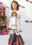 Modest - Raw Silk Wedding Dress For Girl - White - 3 Piece