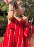 Modest - Net Embroidered Suit For Girl -  3 Piece