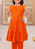 Modest - Toddler Cotton Suit For Girl - Orange - 3 Piece
