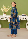 Modest - Cotton Printed Suit For Girl - Blue - 3 Piece