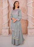 Modest - Cotton Lawn Embroidered Sharara For Girl - Grey - 3 Piece