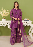 Modest - Cotton Printed Gharara For Girl - Purple - 3 Piece