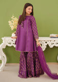 Modest - Cotton Printed Gharara For Girl - Purple - 3 Piece