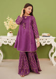 Modest - Cotton Printed Gharara For Girl - Purple - 3 Piece