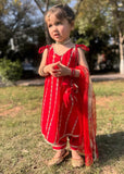 Modest - Net Embroidered Suit For Girl -  3 Piece