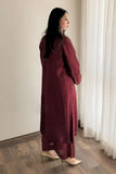 Minutiae - Asmar - Pure Jacquard Net  - Maroon - 2 Piece
