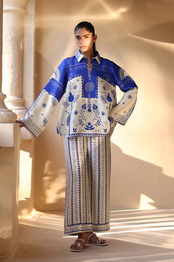 Sania Maskatiya - Aveli - Raw Silk - Cobalt Blue - 2 Piece