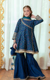 Cheeco Chic - Cotton Silk Gharara For Girl - Blue - 3 Piece