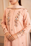 Fozia Khalid - Bloom - Peach - Premium Velvet - 3 Piece