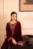 Fozia Khalid - Crimson Grace - Maroon - Premium Velvet - 2 Piece