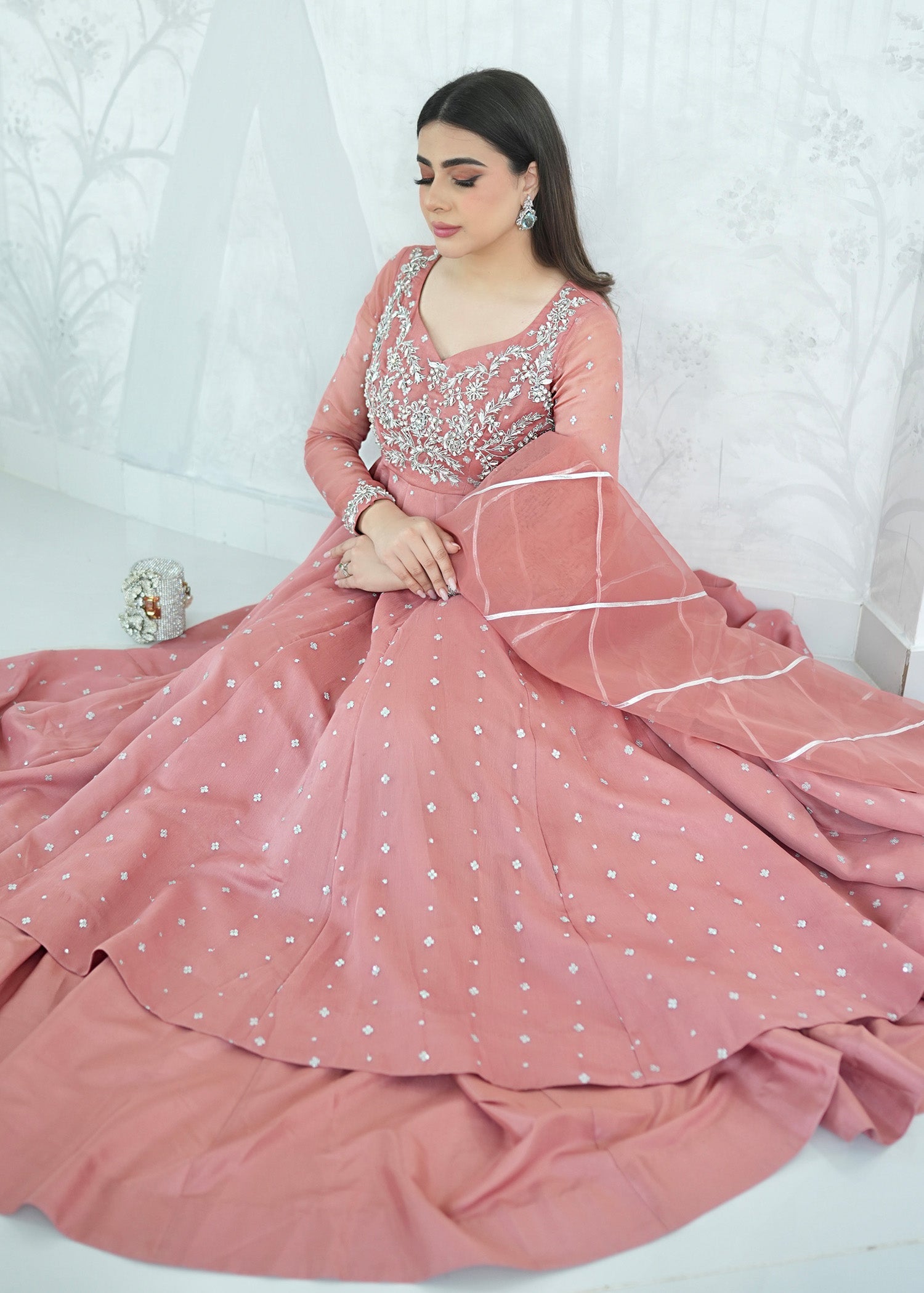 Allure by IH - JOEL - Pink - Chiffon & Katan - 3 Piece
