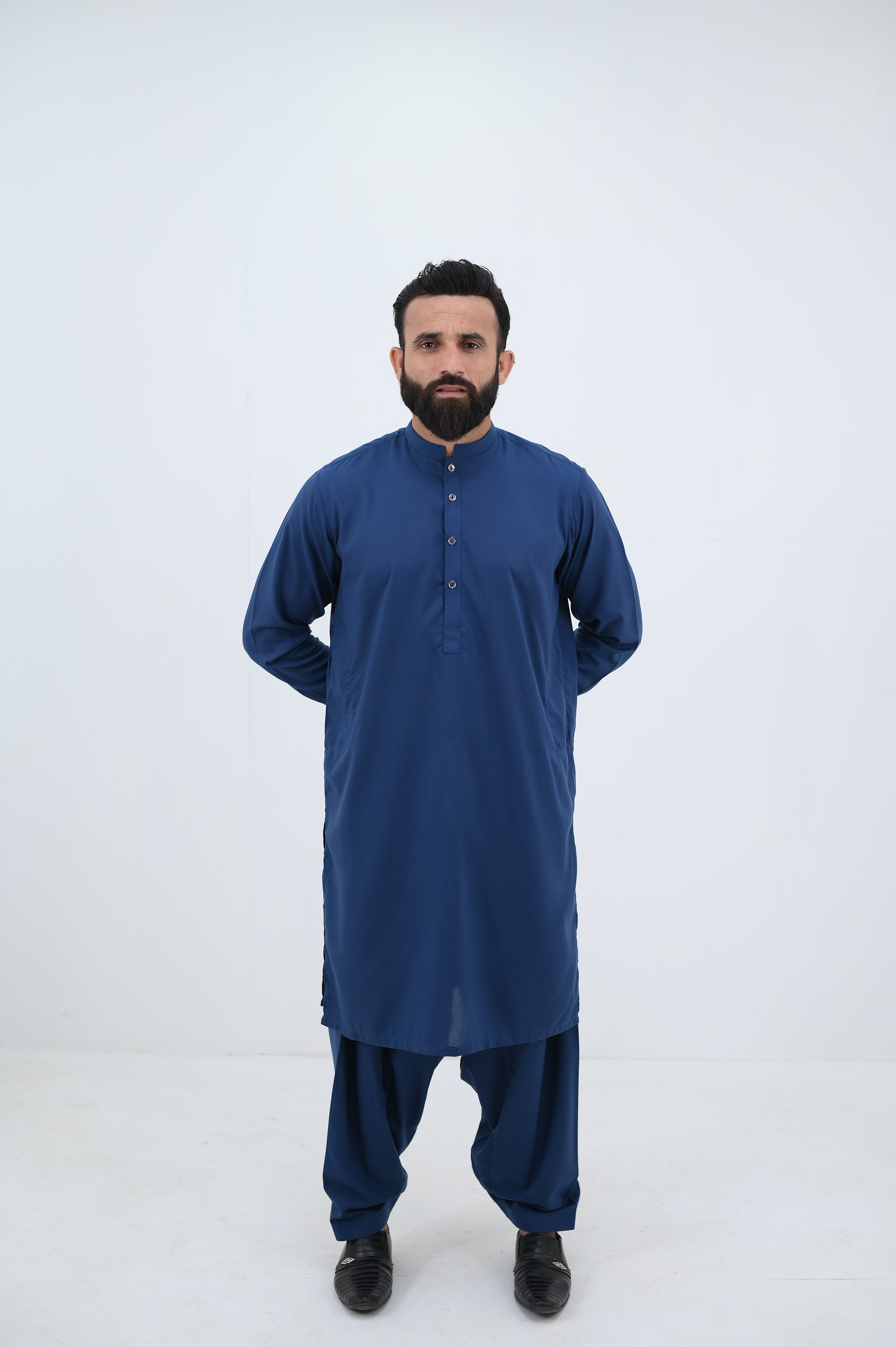 AlifYay Blue Kurta Shalwar & Waistcoat - AY-019 - Blended - 3 Piece
