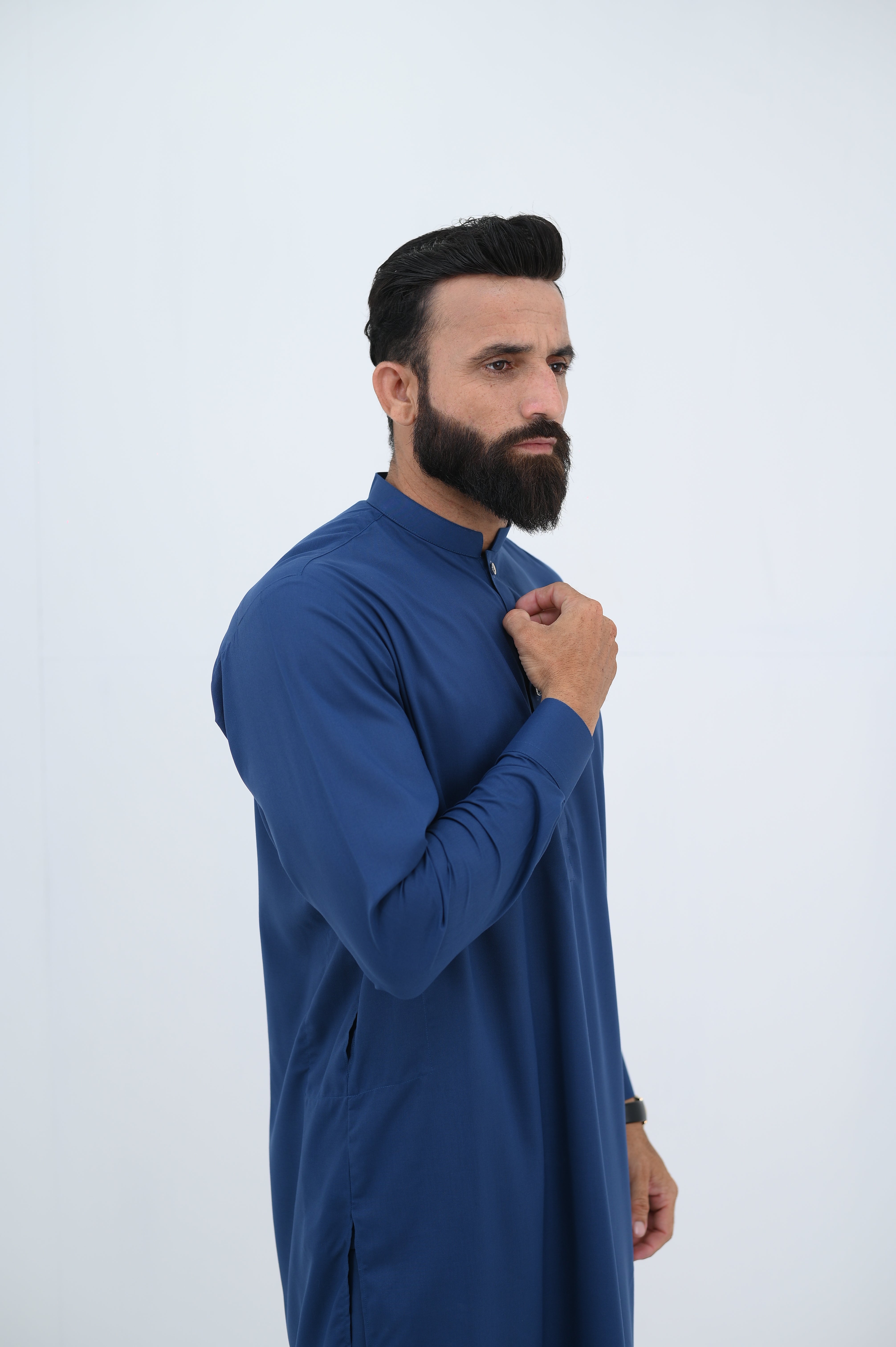 AlifYay Blue Kurta Shalwar & Waistcoat - AY-020 - Blended - 3 Piece
