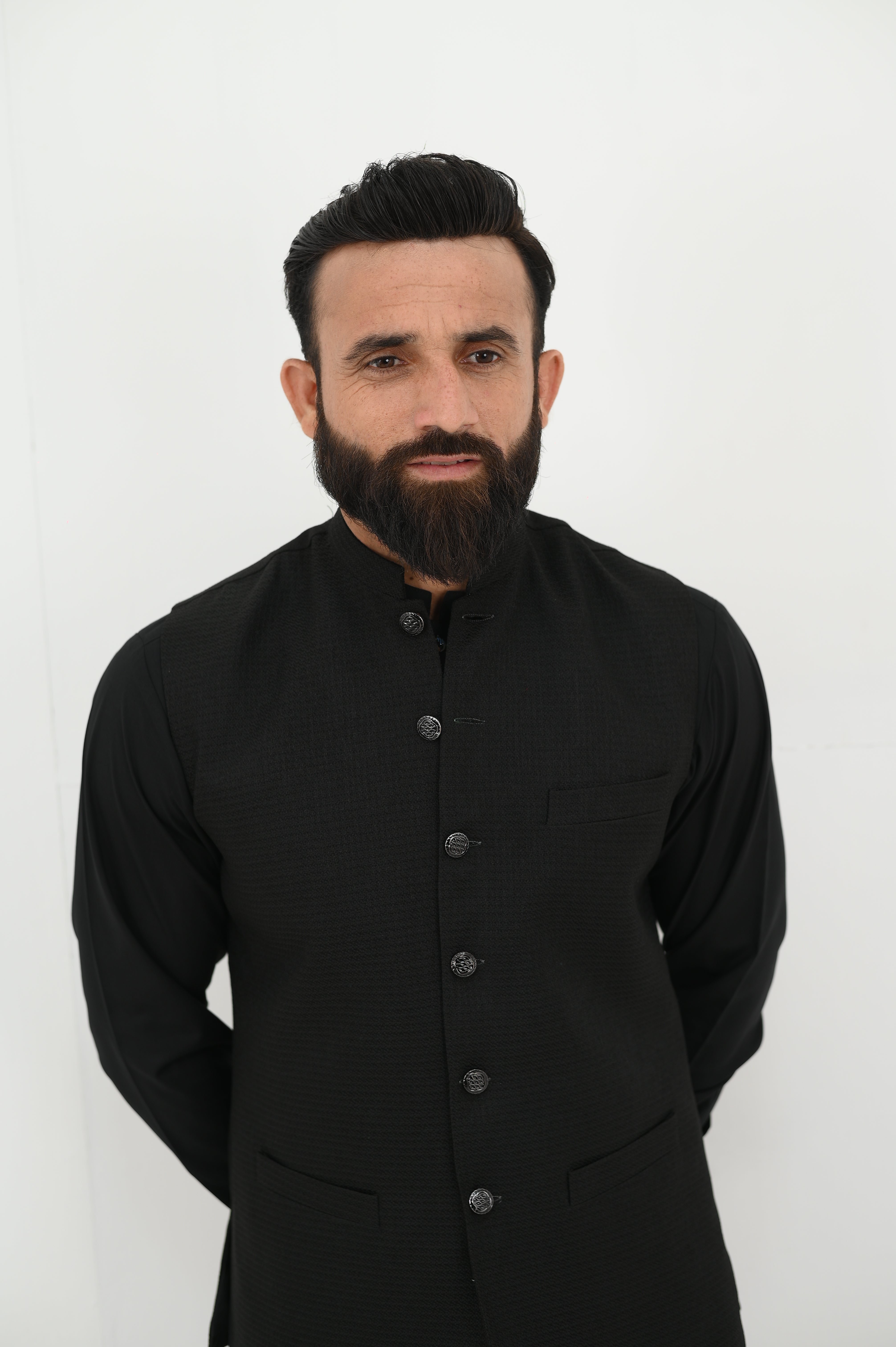 AlifYay Black Kurta Shalwar & Waistcoat - AY-016 - Blended - 3 Piece