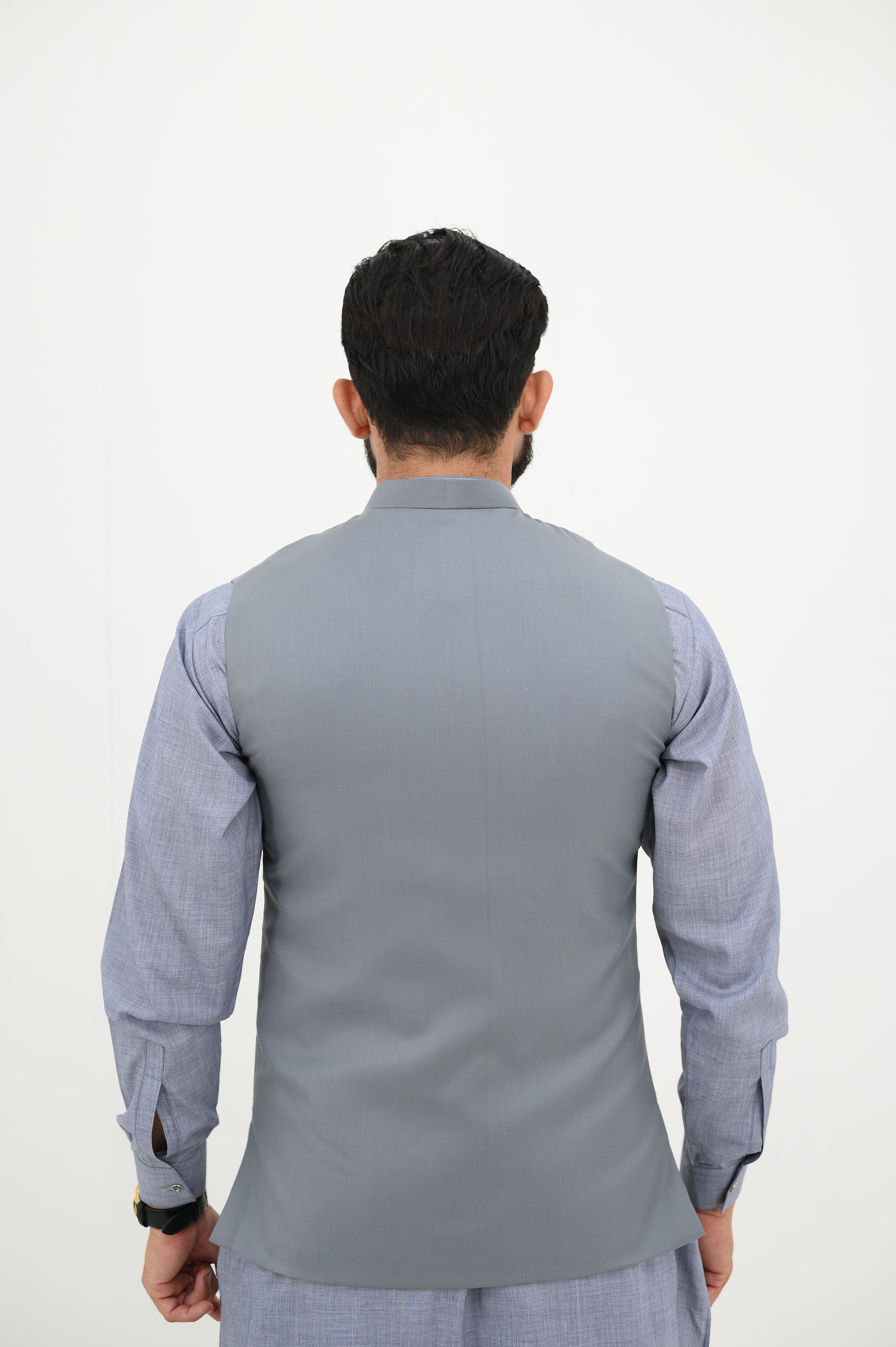 AlifYay  Grey Kurta Shalwar and  Waistcoat - AY-027 - Blended - 3 Piece