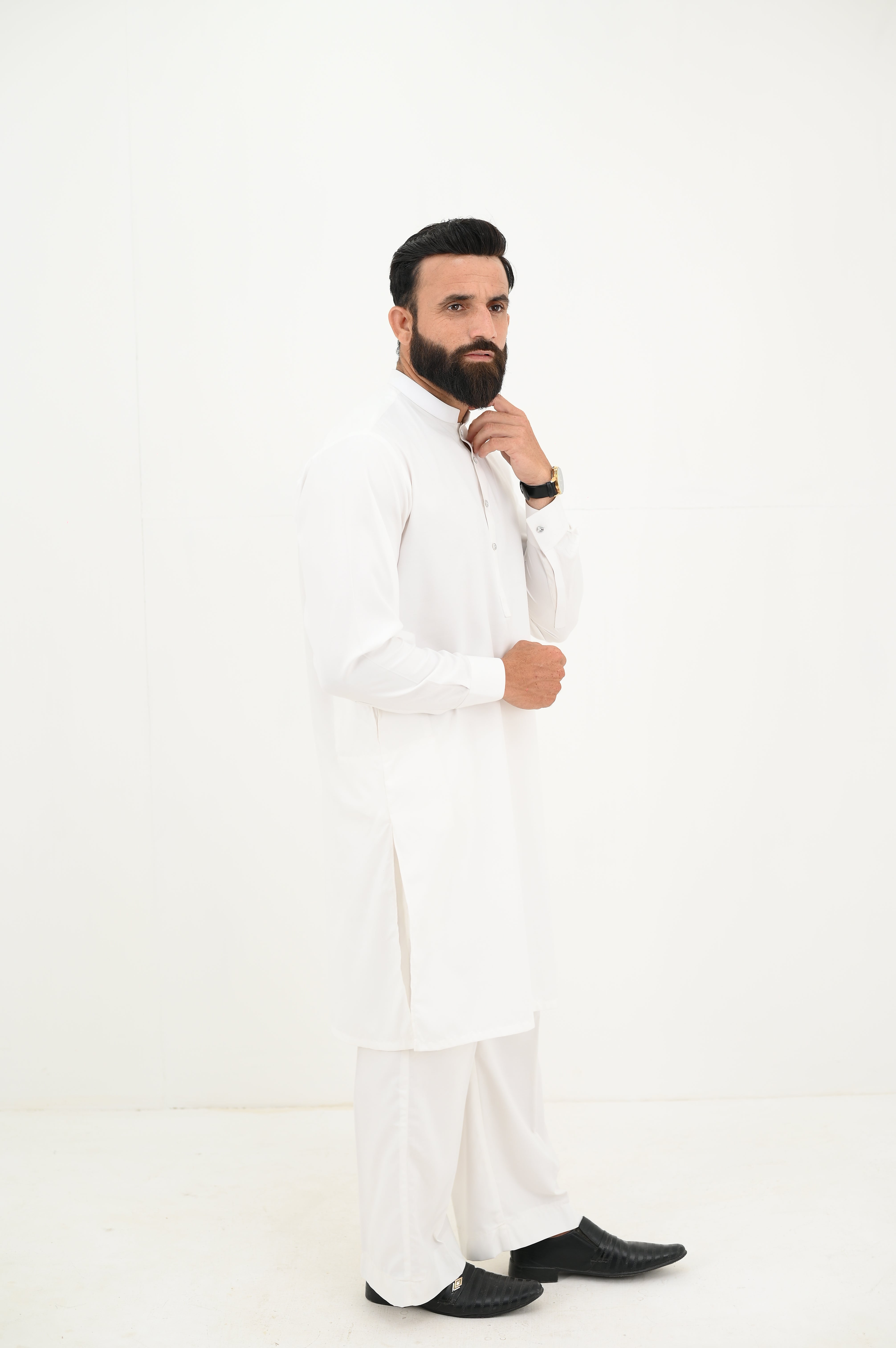 AlifYay  White Kurta & Farshi Pajam - AY-028 - Blended - 2 Piece