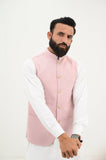 AlifYay  White Kurta Shalwar & Pastle pink Waistcoat - AY-032 - Blended - 3 Piece