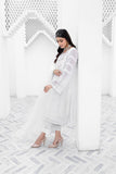 Laleen - Barg-White Cotton Silk Suit For Women - White - 3 Piece