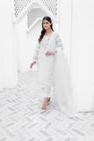 Laleen - Barg-White Cotton Silk Suit For Women - White - 3 Piece