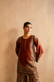 Maria Osama Khan - Berra - Maroon - Lawn & monark silk - 3 Piece