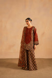 Maria Osama Khan - Berra - Maroon - Lawn & monark silk - 3 Piece