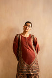 Maria Osama Khan - Berra - Maroon - Lawn & monark silk - 3 Piece
