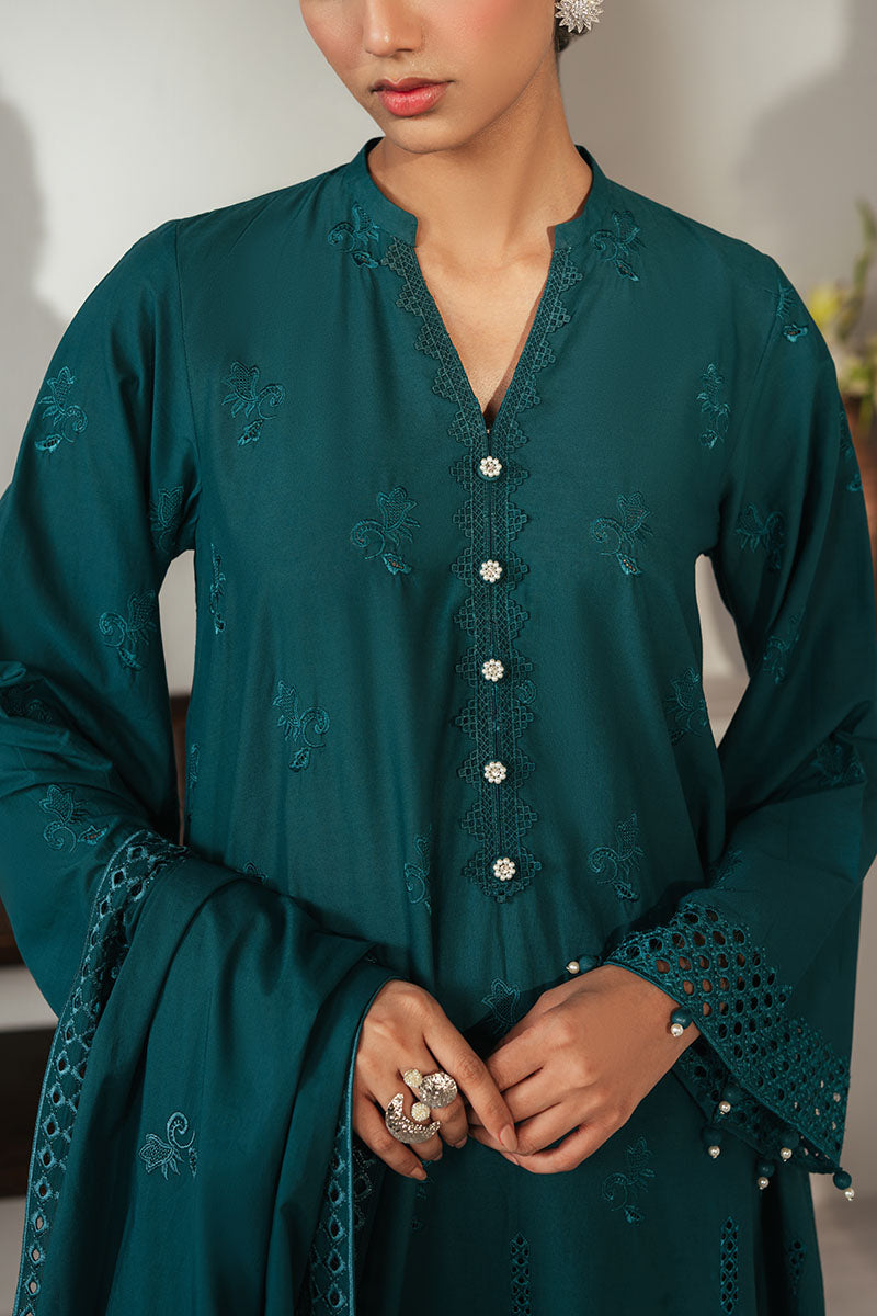 Cross Stitch - SHADED GEM - CHIKANKARI - 3 Piece - Unstitched