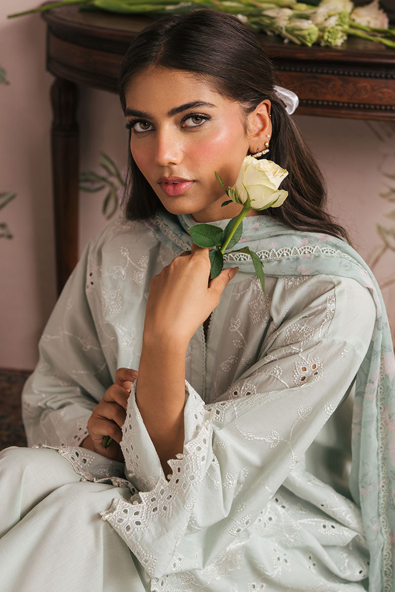 Cross Stitch - FLORAL GARLAND - CHIKANKARI - 3 Piece - Unstitched