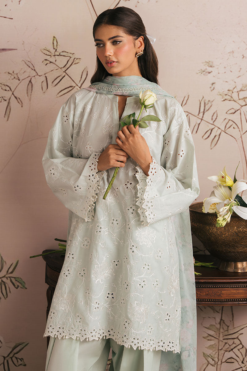 Cross Stitch - FLORAL GARLAND - CHIKANKARI - 3 Piece - Unstitched