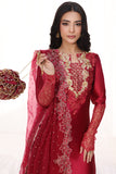 Musferah Saad - Carmina - Cherry Red - Tissue Silk & Organza - 3 Piece