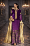 Maheen Khan - Silk & Velvet Amethyst Blouse For Women - Purple - 1 Piece