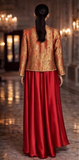 Maheen Khan - Blended Satin Gulnaar Skirt For Women - Maroon - 1 Piece