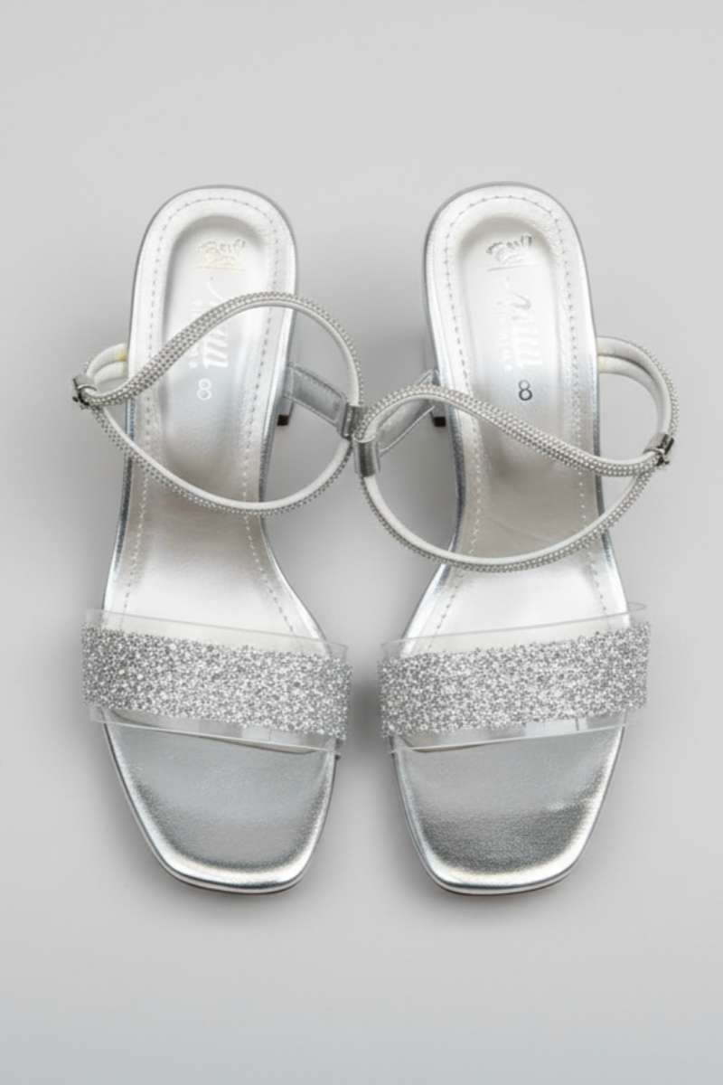 Milli Shoes - Block Heel Sandal For Women - Silver - Studio by TCS