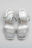 Milli Shoes - Block Heel Sandal For Women - Silver - Studio by TCS