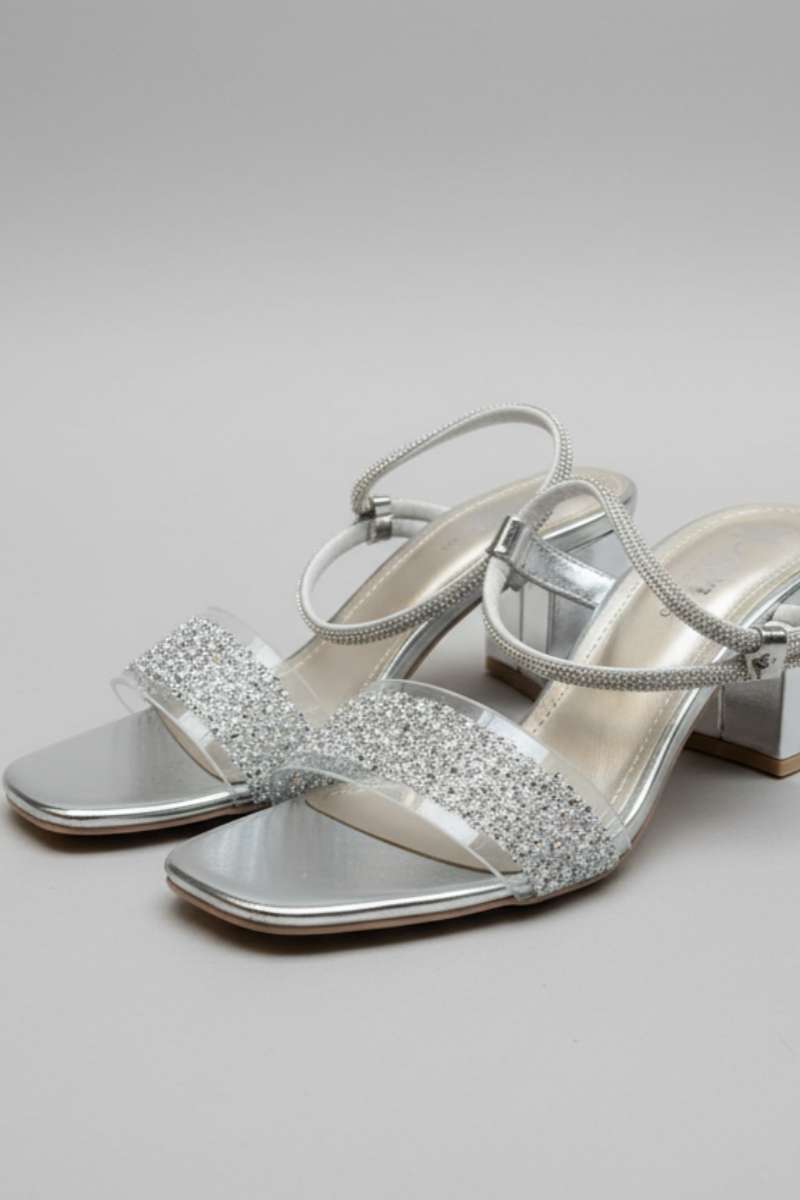 Milli Shoes - Block Heel Sandal For Women - Silver - Studio by TCS
