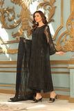 Laleen - Kajal Organza Suit For Women - Black - 3 Piece