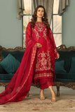 Laleen - Surkhroo Organza Suit For Women - Wine - 3 Piece