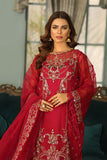 Laleen - Surkhroo Organza Suit For Women - Wine - 3 Piece