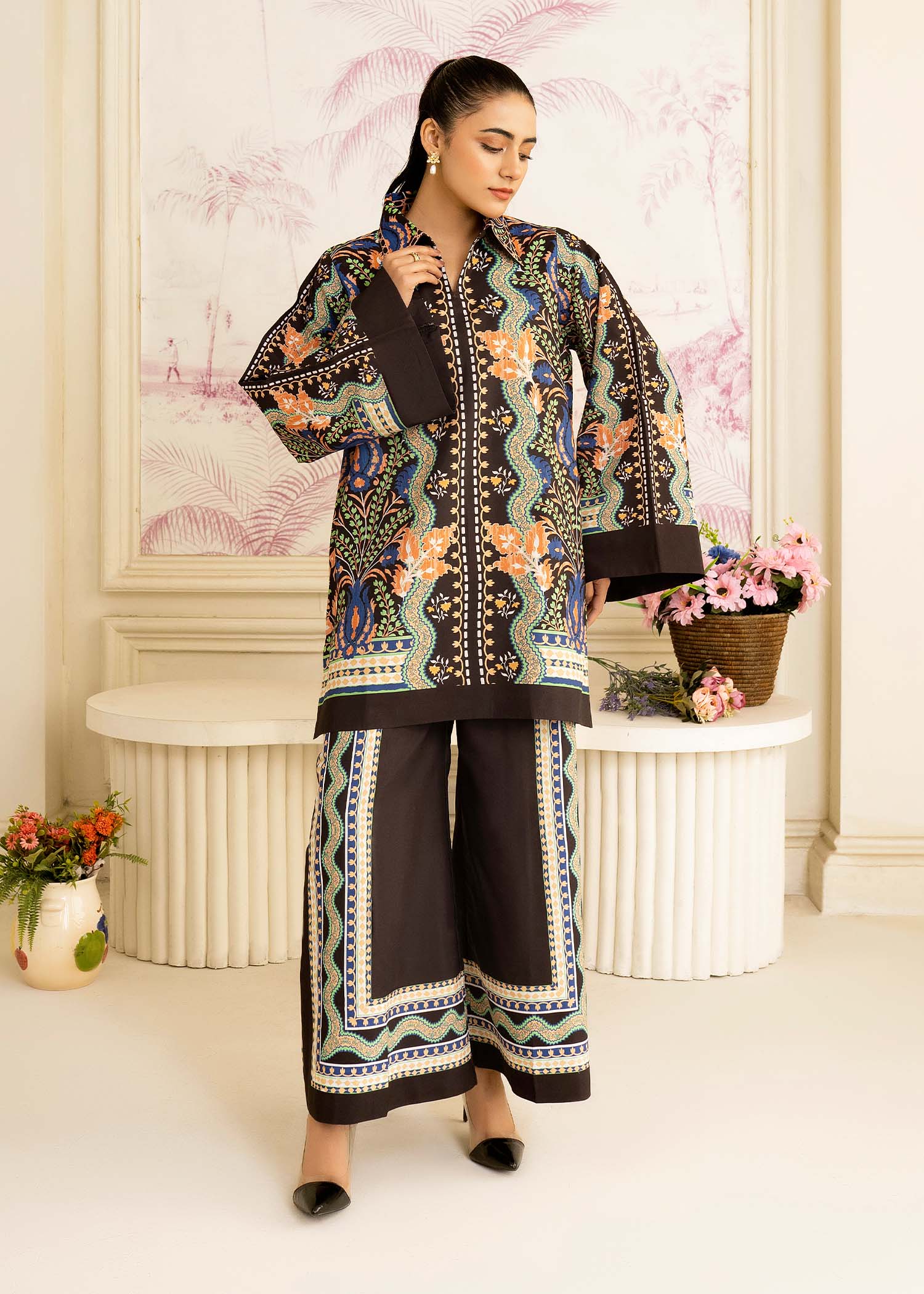 Allure by IH - GINA - Black - Lawn Silk - 2 Piece