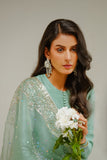 Shahid Chuhan - Starry Night Silk Suit For Women - Ice Blue