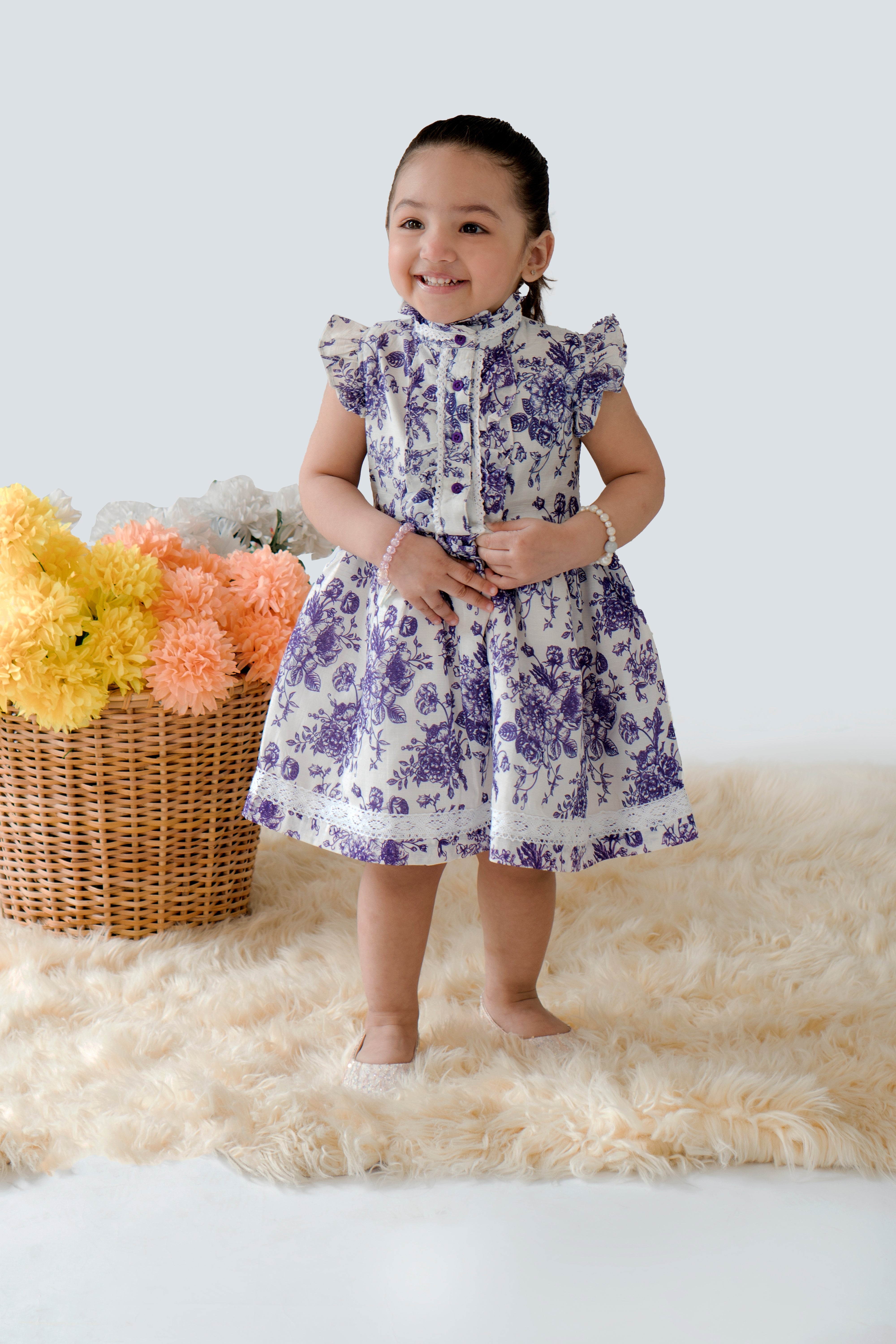 Hummingbirds - Lace & Lavender dress - Lawn Cotton - 1 Piece