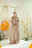 Shehrnaz - Tara Rose Gold Long Coat Set - SHK-1569 - Rose gold - Mysore silk  - 3 Piece