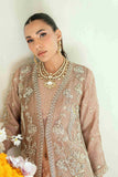 Shehrnaz - Tara Rose Gold Long Coat Set - SHK-1569 - Rose gold - Mysore silk  - 3 Piece