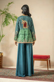 Shamaeel - Emerald Mist Viscose Silk Suit For Women - Emerald Green & Teal  - 2 Piece
